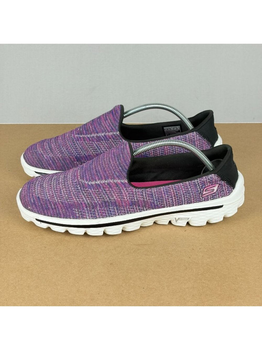 Skechers Go Walk 2 Slip On Shoes Womens 9 Purple Black Memory Foam Comfort